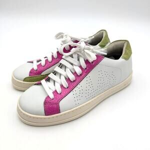 P448 John Sneaker Platform Sneakers Women's White/Pink Leather Size US5-5.5 EU35